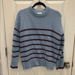 Z Supply Blue and Burgundy Striped Sweater